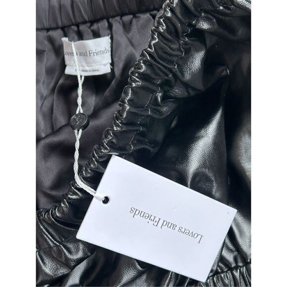 Lovers and Friends Heila Faux Leather Jumpsuit Black Women’s Size Small - Picture 10 of 11